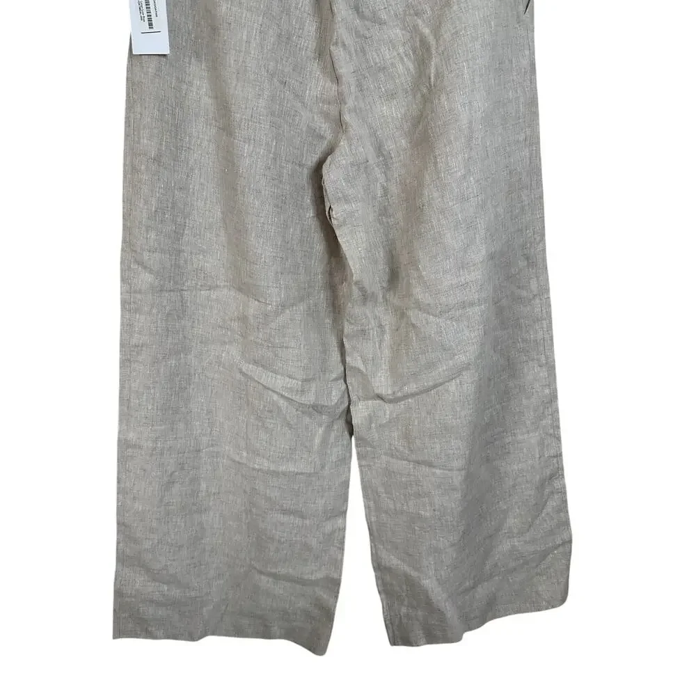 Reformation Asher Linen Low Rise Pant in Oatmeal Womans 8 NWT